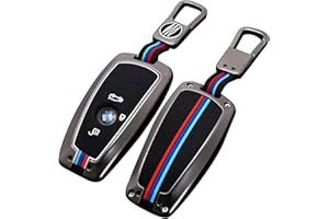 HooRLZ Zink Legierung Schlüsselhülle für Bmw 3 4 5 6 7 Series X1 X2 X3 X4 X5 1er 2er 3er 4er 5er 6er 7er F01 F02 F03, Autoschlüssel Hülle Bmw, Schlüssel Schutzhülle Bmw F30 mit Schlüsselanhänger