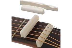 ZLXFT Knochen Stegeinlage,Knochengitarre Aus,Knochen Stegeinlage für Akustische Gitarre,Brücke Sattel und Nut Ersatz für 6 String Klassik Gitarre Teile Sattel Nuss Mutter Ersatz zum Akustikgitarre Ersatz