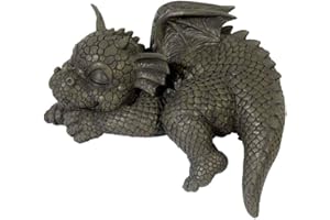 ZEWOOL Borde de dragón de jardín con aspecto de sentadilla. ¡Jardín! ¡Figura! ¡Dragón!