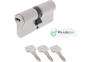 QPlus24 Set aus Schließzylinder EC660 45/70 verschiedenschliessend mit Sicherungskarte, 3 Schlüssel und QPlus24 Einkaufswagenlöser