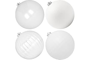 Benjia Olbrzymie bombki świąteczne, bardzo duże bożonarodzeniowe nietłukące się plastikowe bombki kulkowe, zestaw do użytku na zewnątrz, trawnik, podwórko, wiszące dekoracje (15 cm/150 mm, 4 sztuki,