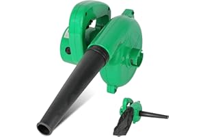 FISHTEC - Mini Souffleur de Feuilles Electrique - Réversible en Aspirateur avec Sac de Récupération - Longueur du Câble 180cm - 500 W - 40CM - Vert - Compact, Pratique et Léger - Jardin