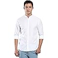 Dennis Lingo Men's Solid Casual Full Sleeves Slim fit White Cotton Shirt-C201_1_M