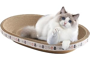 Onlynery Cat Scratching Board | Cat Scratcher | 2 In 1 Oval-shaped Cat Scratcher Cardboard | Indoor Cat Furniture Scratch Post For Indoor Cats Sleeping