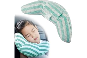 ALOUWEEKUKY Almohada Para Bebé - Sujeta la Cabeza de Niños en Coche y Carrito 2 en 1 Reposacabezas Coche y Protector Cinturón Seguridad Para Bebés y Niños Accesorios Coche Niños (Azul)
