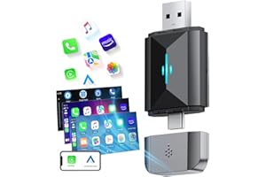 Volam Adapter 2 w 1 do bezprzewodowego Carplay i Android Auto, 5 GHz WLAN Plug-and-Play, konwertuje przewodowy na bezprzewodowy do fabrycznego OEM przewodowego Carplay/Android Auto