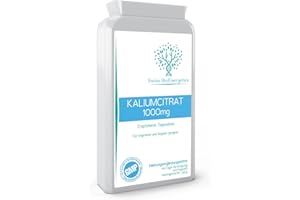 ‎SWISS BIOENERGETICS Kaliumcitrat 1000mg Tagesdosis - 120 Vegane Kapseln - Hochwirksame Elektrolytversorgung mit hervorragender Bioverfügbarkeit und Absorption - Für Keto und Fasten - Ohne GVO, Milchprodukte oder Gluten