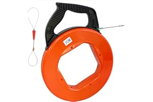 ‎TECHFECTION Einziehband Einziehspirale 30m Kabeleinziehhilfe für Leerrohre Einzugsband zur Kabelverlegung mit 4mm verdrillt bruchsicherem Kabel Zugdraht inkl. Führungsfeder Einziehfeder Einzugshilfe Kabel