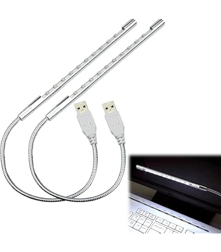 2 Lampade USB Da Lettura - LED Flessibili, 10 LED, Collo D'Oca Regolabile, Per PC - Foto 8