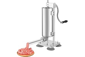 DUORUAMENG 3L Sausage Filling Machine, Manual Sausage Filler with 6 Sizes Filling Tubes Sausage Press Sausage Machine for Homemade