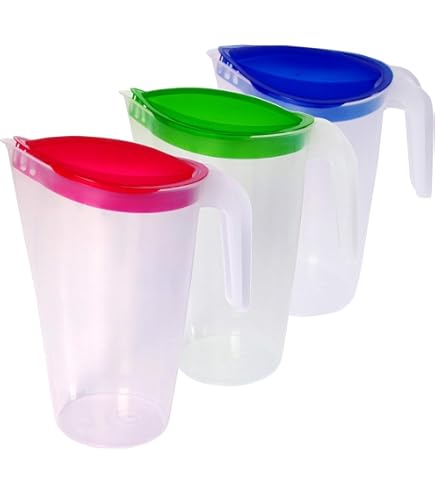 Fe Eau Frigo 2X Pichet En Plastique Pour Réfrigérateur, 2L Pichet à Jus Avec Pichet Eau