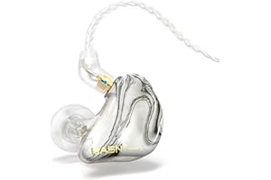 BASN MMCX Triple Driver in-Ear Monitors with Rich Bass, HiFi Stereo IEM Earphones with Upgraded Detachable Cables for Audiophiles Musicians(Porcelain White)