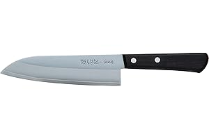 関兼次 Miyabi Issin Kanetsugu Santoku nóż i stal japońska AUS-8, stal wysokowęglowa i ergonomiczny uchwyt z drewna różanego, ostrze 170 mm