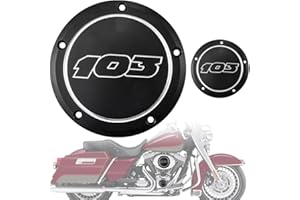 KATUR Couvercle de minuterie Derby Clarity CNC CNC et Cache-Points Caches Noirs à 5 Trous pour Les tournées FLHR FLSTF Harley Davidson FXD FLD Dyna 1996-2013
