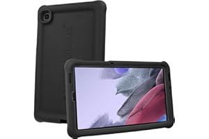 TECHGEAR Bumper Coque pour Samsung Galaxy Tab A7 Lite 2021 8.7" (SM-T220/SM-T225) Silicone Coque de Protection Caoutchouc Résistante aux Chocs avec Bords et Coins Renforcés + Film de Protection, Noir