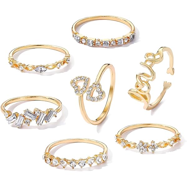 Set 15 Anelli Regolabili Donna - Acciaio Inossidabile Aperti Punk Argento - Foto 8