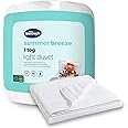 Silentnight Summer Breeze 1.0 Tog Duvet - Soft & Lightweight Summer Duvet Quilt Ideal for Warm Nights and Hot Sleepers - Breathable Cool Comfort - Hypoallergenic and Machine Washable, Single