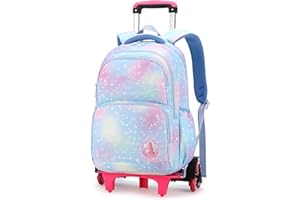 Watreketal Sac a dos,Sac d'école multifonctionnel, sac à dos à roulettes avec imprimé cœur coloré, adapté au bureau scolaire et aux voyages