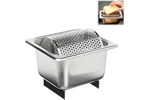 TONGBOKE Butter Roller Belt with Stand, Butter Roller Tool Stainless Steel Buttering Tool, Rotary Buttering Kitchen Utility Gadget for Shop Kitchen Cornbread Steaks