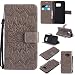 Produktbild Hozor PU Leder Hülle für Samsung Galaxy S7 Edge / SM-G935F 5.5 zoll Embossing Prägung Blumen Muster Ledertasche Weiche TPU Soft Rückseite Abdeckung Handytasche Bumper Schutzhülle Brieftasche Flip Case Wallet Cover Bookstyle Handyhülle Tasche Anti-Scratch Shell Folio Klapphülle mit Standfunktion Magnetverschluss und Kredit Kartenfächer - grau