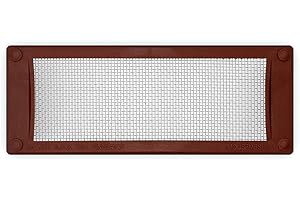 MouseMesh Pest Proofing Mouse Mesh Air Brick Vent Cover, Flame retardant ABS frame 105mm x 255mm x 13mm, Brown, 95mm x 245mm