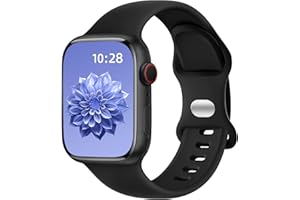 Dirrelo Kompatibel mit Apple Watch Armband 46mm 45mm 44mm 42mm 49mm Herren Damen, Weich Silikon Sportarmband Ersatz Band für Apple iWatch SE 3 2, Ultra 3 2, Series 11 10 9 8 7 6 5 4 3 2 1, Schwarz