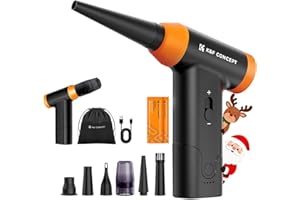 K&F CONCEPT 2 in 1 Soffiatore Aspiratore 150000RPM, Aria Compressa Elettrico 5000mAh, Air Duster Spolverino Motore Brushless, per Fotocamera, Auto, PC, Tastiera, All'aperto, Casa