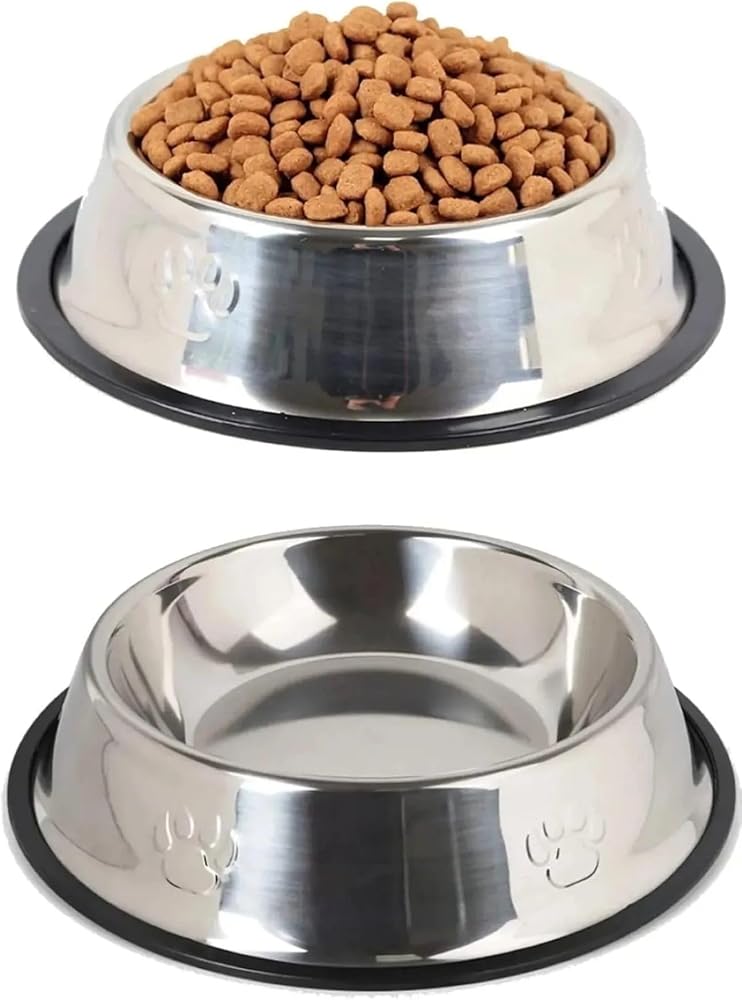Busstier Paslanmaz Çelik Kedi ve Köpek Mama Kabı - Kaymaz Tabanlı, Dayanıklı Besleme Tası (16 Cm)