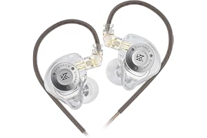 Linsoul KZ EDX Pro X Słuchawki douszne, pojedynczy dynamiczny przetwornik HiFi w ergonomicznej obudowie, przewodowe słuchawki do gier, odłączany kabel dla audiofilów（Wyraźne,Bez mikrofonu)