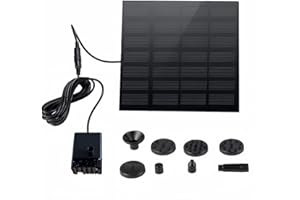 EIDOCT Upgraded Solar Water Pump with 6 Nozzles, Separate Solar Panel, Pond Pump for Bird Bath, Fish, Small Pond, Garden Decoration