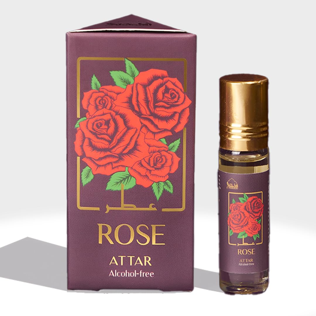 Dukhni's Real Rose Attar Oil | Gulab Itra Original | 100% Pure Rose Ittar Roll-On Perfume | Original Rose Attar for Men & Wom