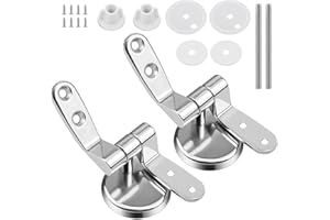 WINDFROMORT Bisagras Tapa WC Bisagras Asientos de Inodoro, Bisagras de Asiento de Inodoro de Aleación de Zinc para WC-asiento Kit de Reparación Bricolaje 1 Par