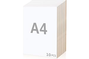 GAODUANLUOLUO 10 Pezzi A4 MDF Pannelli in Legno Fogli, 300 x 210 x 3 mm Pannello Legno MDF, per Modellismo, Disegno, Traforo, Incisione (Bianco)