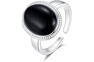 Nbsameng Bague pour femme en argent sterling 925, anneau ouvert empilable, taille ajustable, emballage cadeau