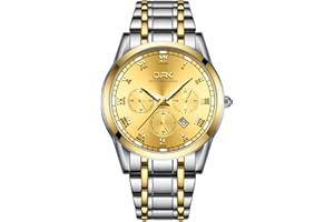 BASFUR Montre-Bracelet pour Homme, Montre à Quartz analogique conçue à la Mode avec Affichage Calenda, Montre Classique pour Homme Qui Brille dans Le Noir avec Bracelet en Acier Inoxydable