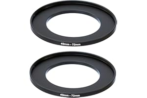 FOTASY (2 Pcs) 49-72MM Step-Up Ring Adapter, 49mm to 72mm Step Up Filter Ring, 49 mm Male 72 mm Female Stepping Up Ring for DSLR Camera Lens and ND UV CPL Infrared Filters