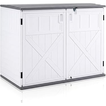 BRICOCASA - Armario de Resina para Exterior, Color Gris, 65 x 37 x 165 cm