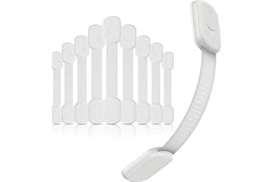 Lake Storm® Cupboard Locks for Children - 10 Pack | Child Safety Locks for Kitchen Cupboards | Baby Proofing Cabinet Drawer Locks | No Drilling | 3M Adhesive | Extra Strong | 4 Extra Stickers