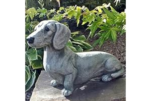 Valink Estatua de salchicha para decoración de jardín, decoración de resina, para amantes de perros, regalo escultura, patio, patio, patio, decoración del hogar