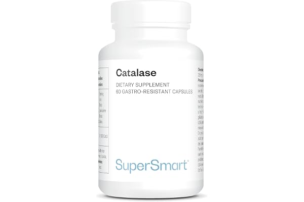 Catalase - Anti-Cheveux Blanc - Blanchiment Prématuré Poils - Anti-Âge - Limite les Cheveux Blancs - Restauration Couleur Naturelle - Vegan - Sans Gluten - 60 gélules - SuperSmart