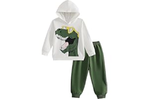 Xumplo Boys Dinosaur Outfits Little Kids Long Sleeve Hoodies and Jogger Pants Sets Children 2Pcs Cotton Clothing