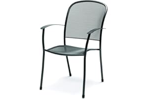 Kettler Caredo Garden Furniture Chair | Iron Grey Colourway | Durable Steel Mesh | Curved Back