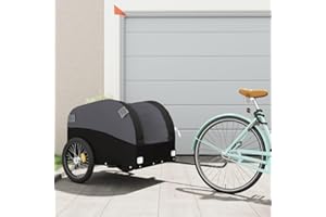 Tidyard Bike Trailer Black 45 kg Iron Bicycle Trailer Cargo Bike Trailer Camping Luggage Storage Carrier Transport Option3 Bicycle Trailers