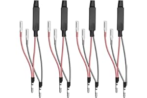 teasteam 4 Pièces DC 12V/10W Moto Universselle LED Mini Clignotant Décodeur Résistance Câble, Adaptateur SMD Indicateur Lumière Erreur Flash Contrôleur pour Moto, Scooter