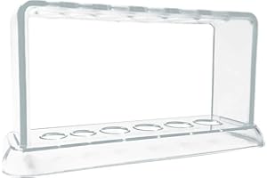 Bordhap Plastic Clear Test Tube Rack 6 Holes Stand Lab Test Tube Stand Shelf School Supply Lab Equipment 16.7X8X3 cm