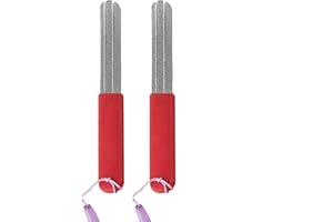 SHPUJUN Dart Schleifstein,Fishing,2 Stück FischhakenschäRfer,Angelhaken Schleifer,SchäRfer,Angelhaken-Spitzer,Tragbares Doppelseitig HakenschäRfer Schleifstein,Mit Griff Und HäNgende für Outdoor Angeln (Rot)