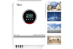 Anern 10200W Onduleur Hybride 48V DC à 220V-240V AC,Hors Réseau Onduleur Solaire Hybride Entrée 2PV/Sortie 2AC,Onde Sinusoïdale Pure avec 160A MPPT Régulateur de Charge PV Max.500V