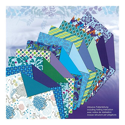 Ursus 22835199 – Designpapier Sapphire, 50 Blatt, 20 x 20 cm, beidseitig bedruckt - 2