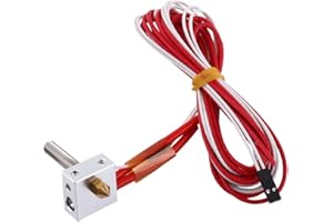 TICFOX MK8 Extrusora Accesorios Hot End Kit, Kit de Extremo Caliente para extrusora ensamblado con Boquilla de 0,4 mm para Impresora 3D con Bloque Calefactor de Aluminio y termistor