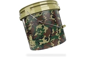 MAGIC BUCKET | Seau de lavage pour voiture camouflage vert | 13 litres env. 13 litres | Compatible avec Grit Guard, Detail Guardz Dirt Lock, Chemical Guys Dirt Trap, Gamma Lids Couvercle